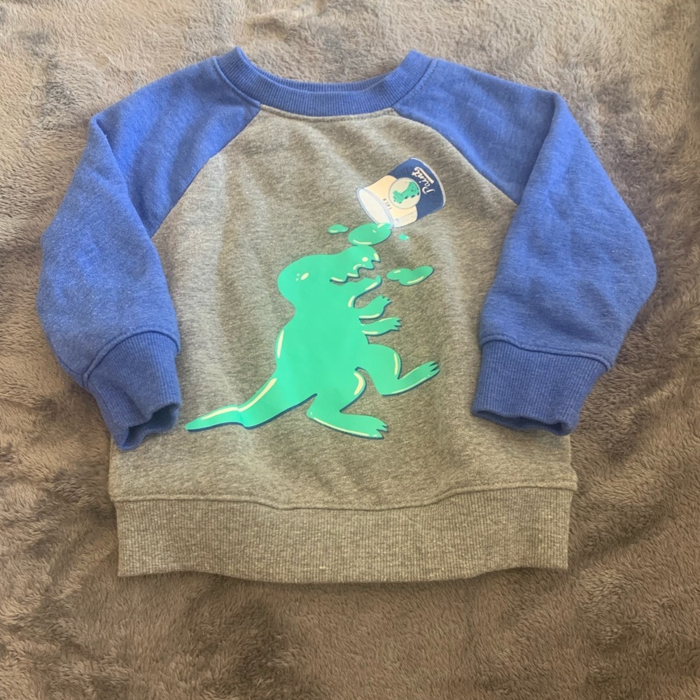 Cat & Jack Blue and Gray Dinosaur Sweatshirt